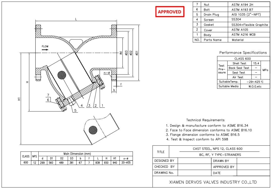Y Type Strainer