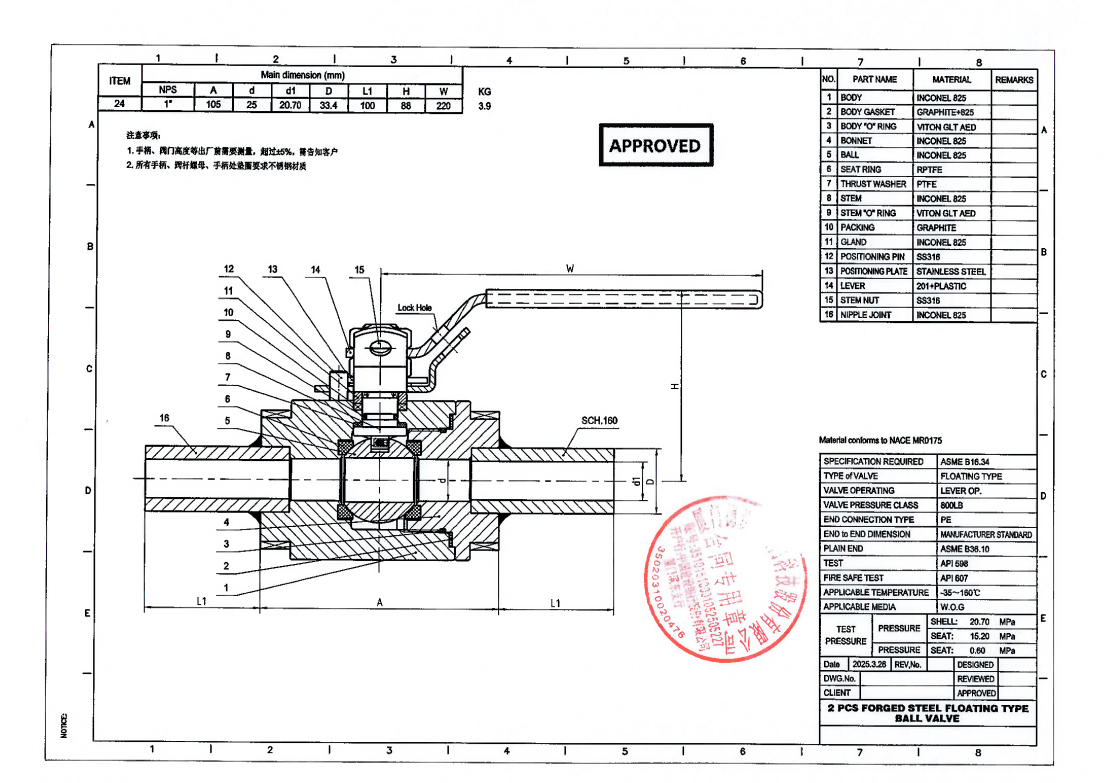 1” Floating Ball Valve