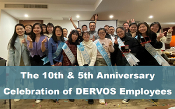 DERVOS 직원의 10주년 및 5주년 축하 행사