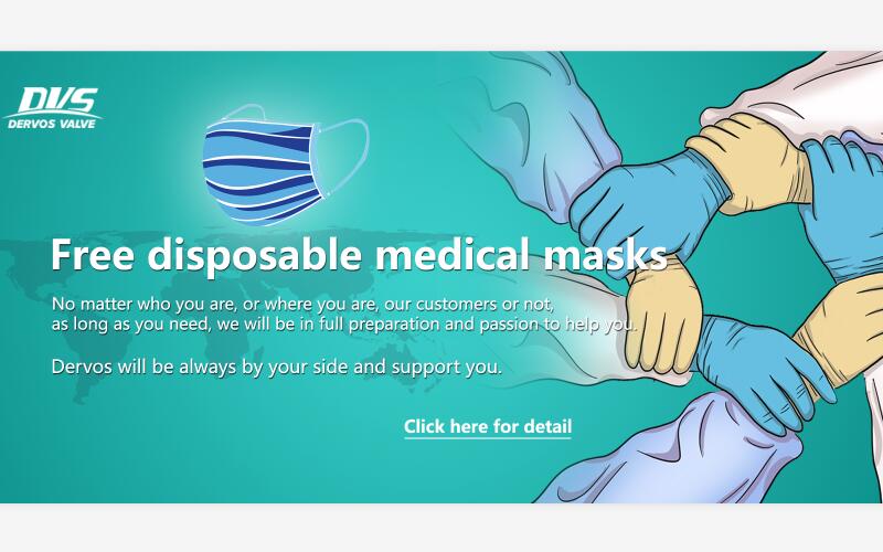 covid-19와의 싸움을 무료로 얼굴 마스크를 제공하는 dervos 지원 프로그램