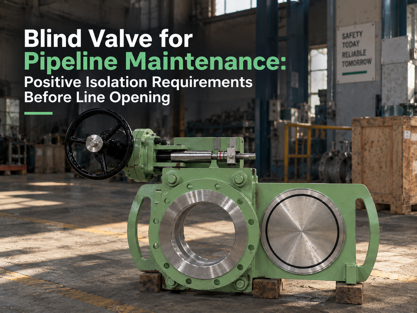Blind Valve for Pipeline Maintenance: Positive Isolation Requirements Before Line Opening